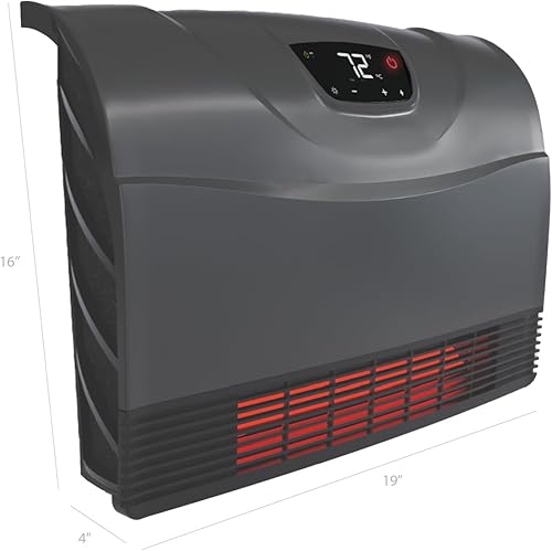 Miniatura 6 de Nueva pantalla táctil - 1500 W  Calentador infrarrojo  Montaje en pared  Wifi habilitado gris con WiFi