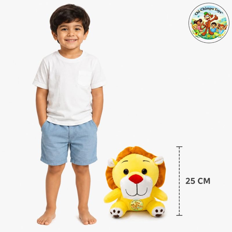 Image of Sitting Lion Soft Toy 25 cm Plush Stuffed Lion for Kids