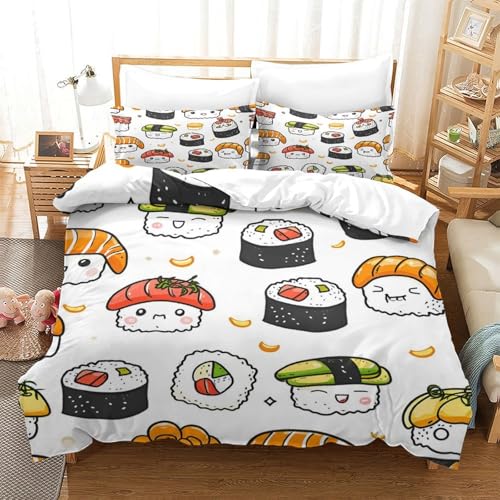 Parure de lit sushi en microfibre premium avec impression 3D haute qualité