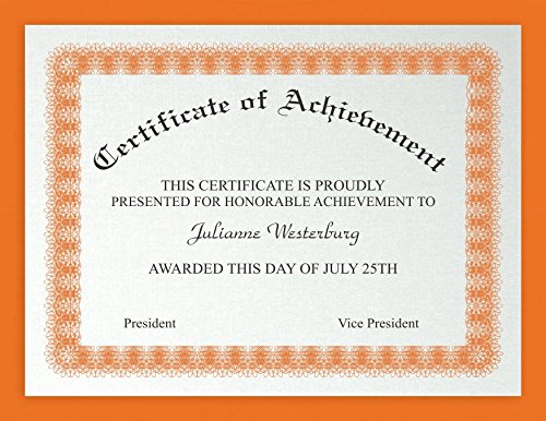 25 Bright Orange Cover/Card Paper Sheets - 11 X 17 Inches Tabloid|Ledger|Booklet Size - 65# (65 Lb/Pound) Light Weight Cardstock - Quality Printable Smooth Paper Surface For Bright Colorful Results #TOP7