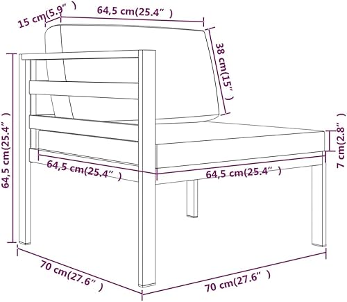 Miniatura 8 de QZZCED Juego de 7 piezas para patio con cojines, sofá al aire libre, juego de bar de patio, muebles modernos para exteriores, banco de comedor con