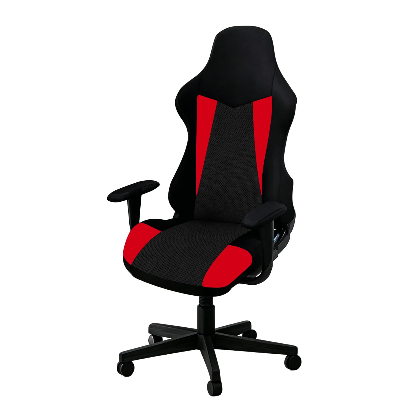 Tufkiss Gaming Chair Cover, 3d Printing Gaming Chair Cover, Stretch Soft Non-Slip Easy To Install Armrest Chair Cover Set For 4 (No Chair)(red)