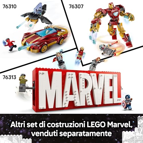 | Marvel Azione di Battaglia Captain America: Civil War - Set con Supereroi, 8 Minifigure Avengers, Aereo Giocattolo Quinjet e Accessori, Giochi per Bambini e Bambine da 10 Anni dal Film 76314 - Lego - Immagine 6