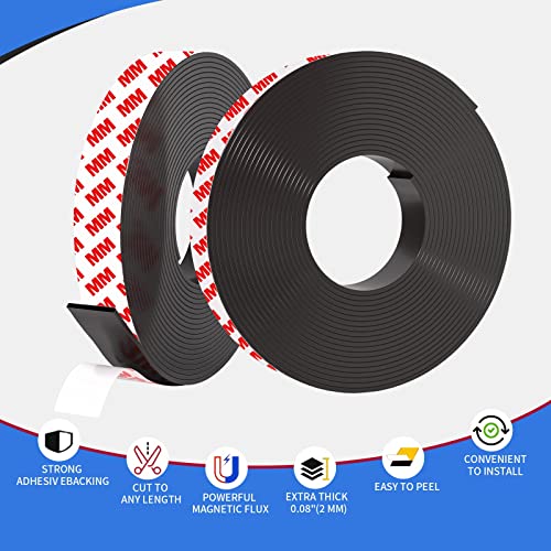 Raifenc Magnetic Tape, 15 Ft Magnetic Strip (1/2 Inch Wide X 15 Feet Long) With Strong Adhesive Backing. Great For Diy, Art Projects, Whiteboards And #TOP1