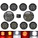 LED Update Complete Light Kits - 10pcs Upgrade Round Led Indicator Light Rear Tail Lmap Fog & Reverse & Front Side Light For Land Rover Defender 1990-2016(Smoked lens total 10pcs)