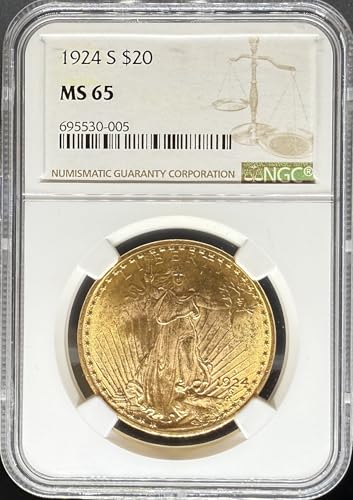 1924-S Twenty Dollar St Gaudens MS65 NGC Gold Coin (PA695530005)