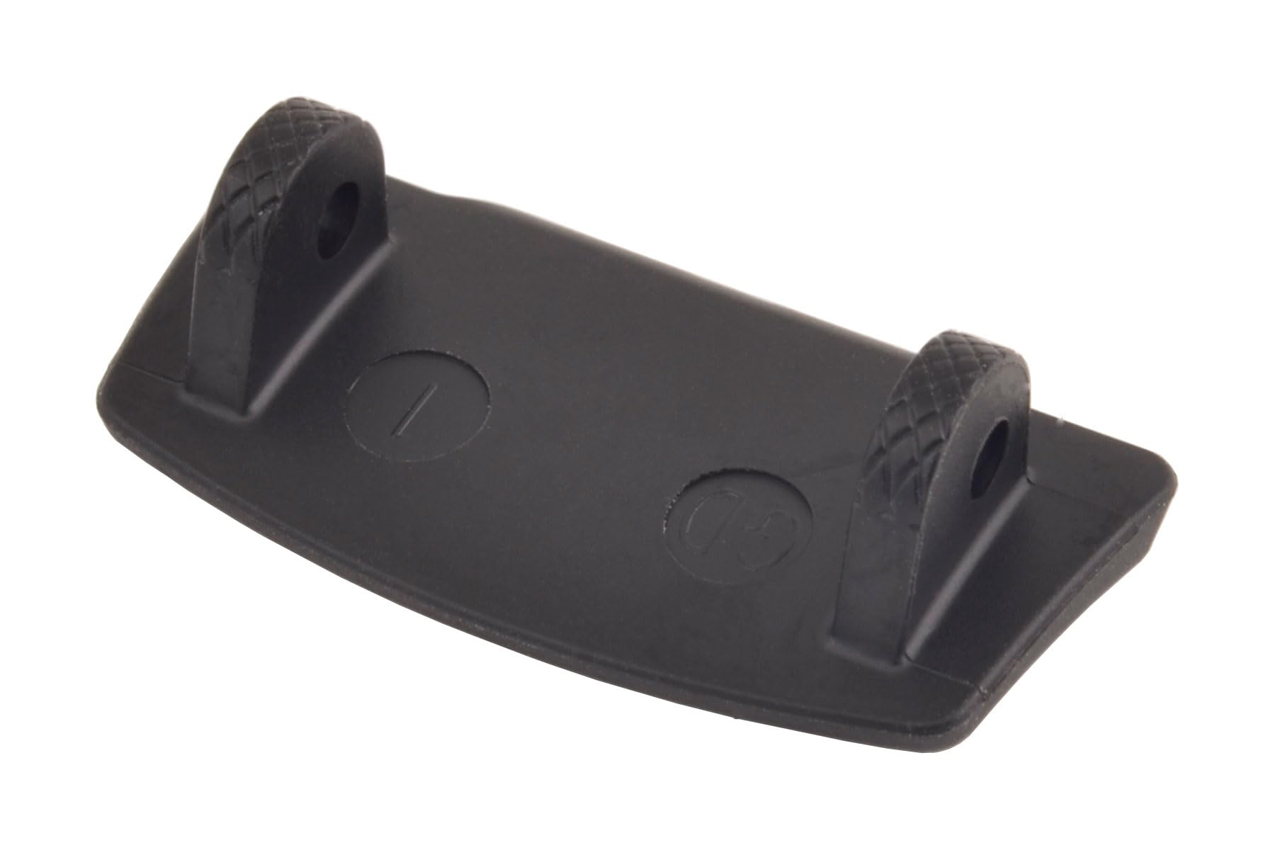 Black resin watch case back protector with textured surface.