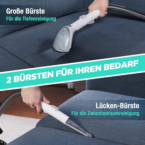 HAUSHOF StainZapper Air, Akku Waschsauger für Auto 12kPa, 24V Kabelloser Fleckenreiniger Teppichreiniger mit Reinigungsmittel 75dB, Polsterreiniger für Teppich, Sofa, Polster