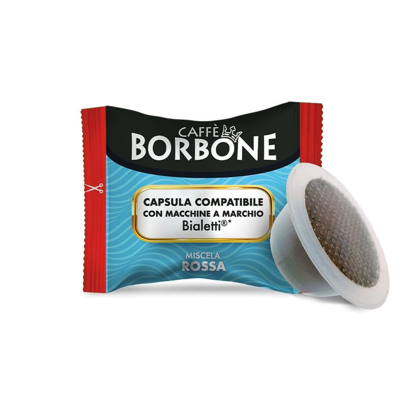 200 Capsule Compatibili con Bialetti Mokespresso Caffè Borbone Miscela ROSSA per Macchine a marchio Bialetti* °