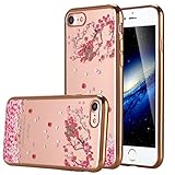 iPhone 7 Case, LONTECT Floral Flower Clear Design Pattern Printing Soft TPU Gel Slim Back Protective Case Scratch Resistant for Apple iPhone 7