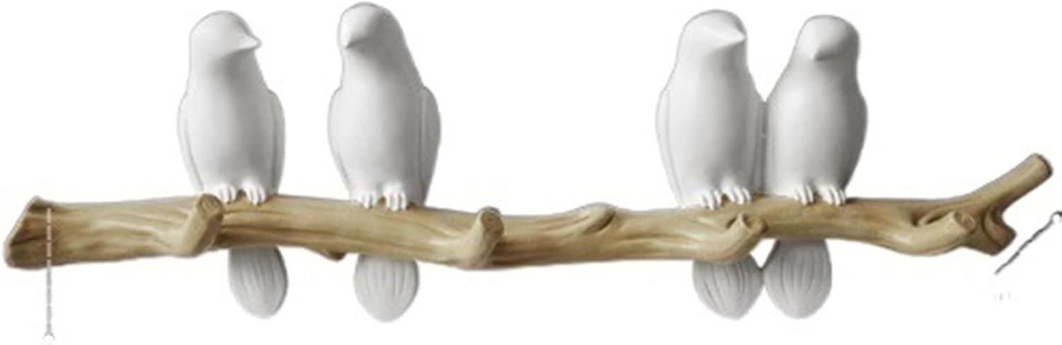 Wall Mounted Coat Hook Wall Decorations Home Accessories Living Room Hanger Resin Bird Hanger Key Kitchen Coat Clothes Towel Hooks Hat Handbag Holder Decorative Hat Rack (Color : B) (D)