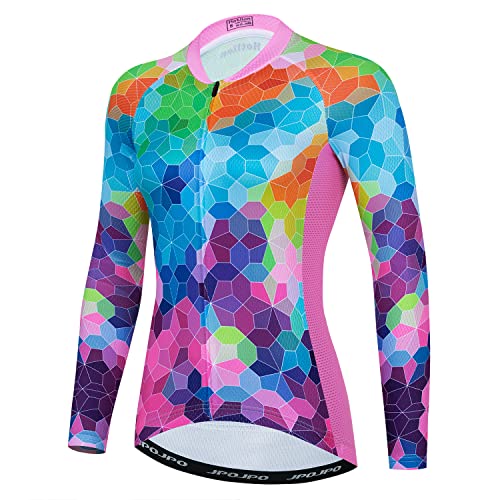 Women's Biking Jersey Long Sleeve Cycling Shirt Top Lady Bike Jerseys