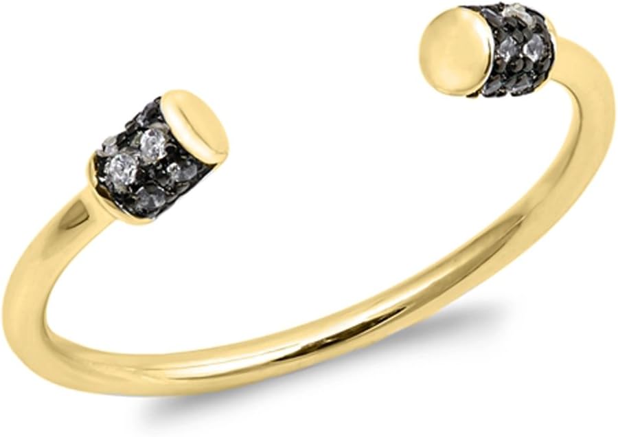 CHOOSE YOUR COLOR Sterling Silver Open Flexible Ring