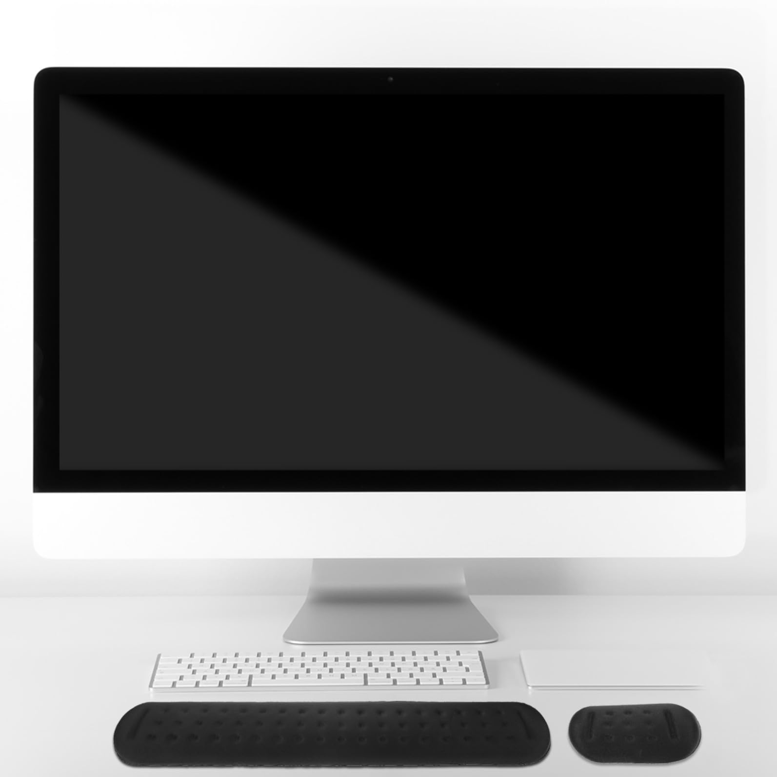 Mauspad mit Handgelenkauflage aus Memory Schaum 2 Stück Schwarz