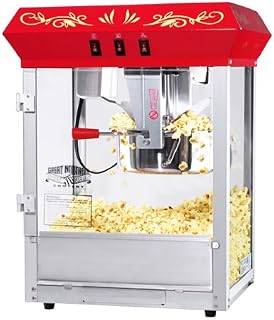 6100 Great Northern Popcorn Red Countertop Foundation Popcorn Popper Machine, 8 Ounce, 17 x 14 x 24 inches