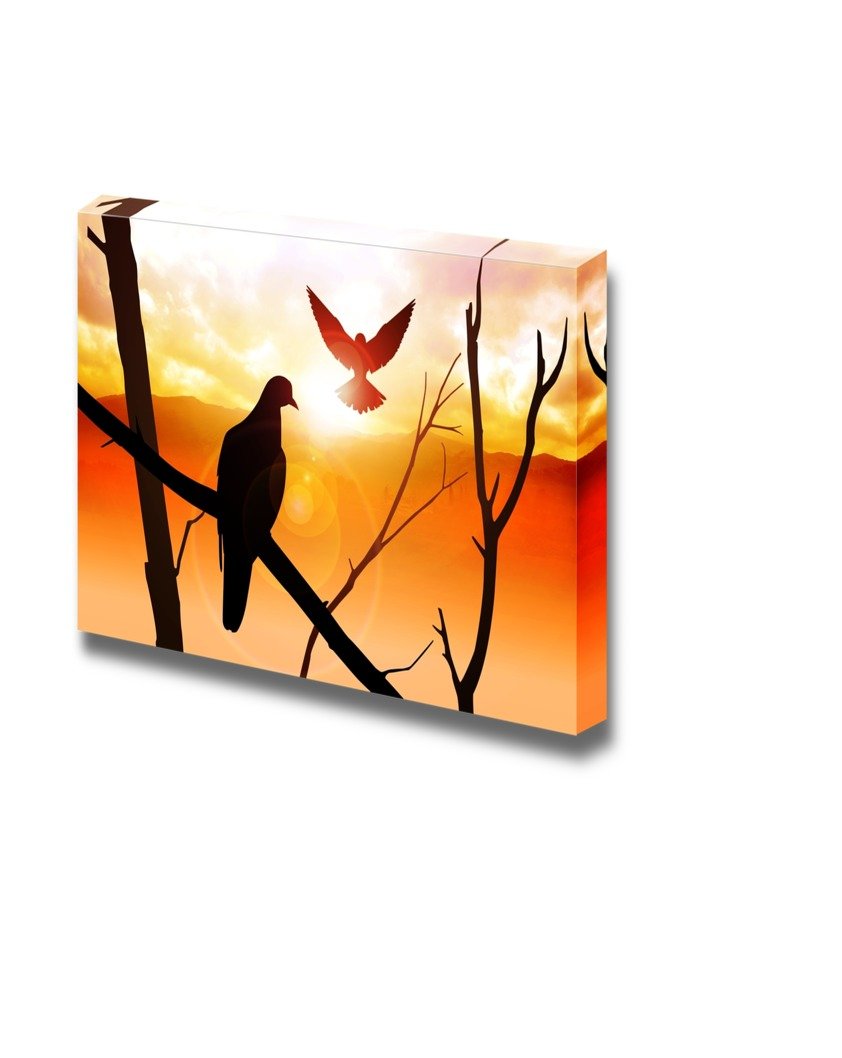 Amazon.com: Canvas Prints Wall Art - Silhouette of Birds at