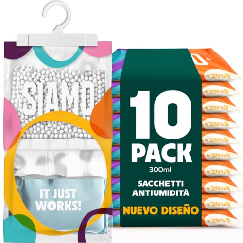 Siamo 10 Pack Sacchetti Deumidificatori Antimuffa Per Armadio, Casa, Assorbi Umidità In Armadi...