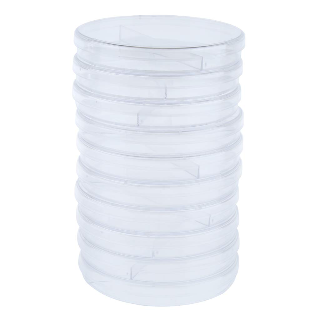 Juego de 10 placas de Petri de plástico estéril para cultivo de tejidos celulares y tapa de 90 mm, 2 rejillas