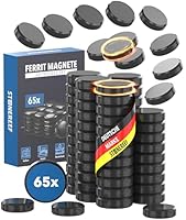Magnet Set Schwarz [65 Stück - extra Stark] hitze- und korrosionsbeständige flexible Magnete 17,6 mm x 4,9 mm - langlebig für Innen- und Außenbereich - ideal für Haushalt, Schule, Büro und Werkstatt