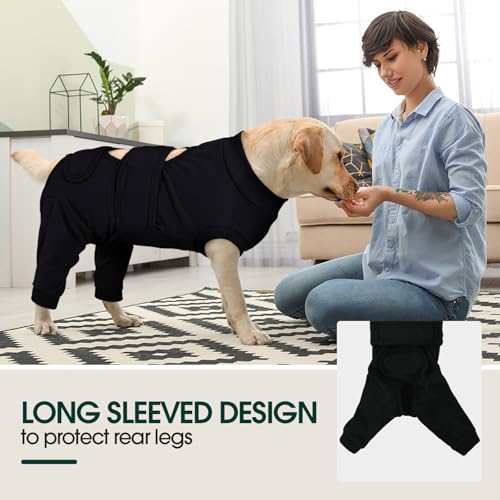 Image of Kuoser Dog Surgical Suit for Rear Legs, Female Spay Recovery Suit for Dogs After Surgery, Doggie Rear Leg Sleeve to Stop Licking, Puppy Onesie for Abdomen Wounds Skin Disease,Substitute E-Collar