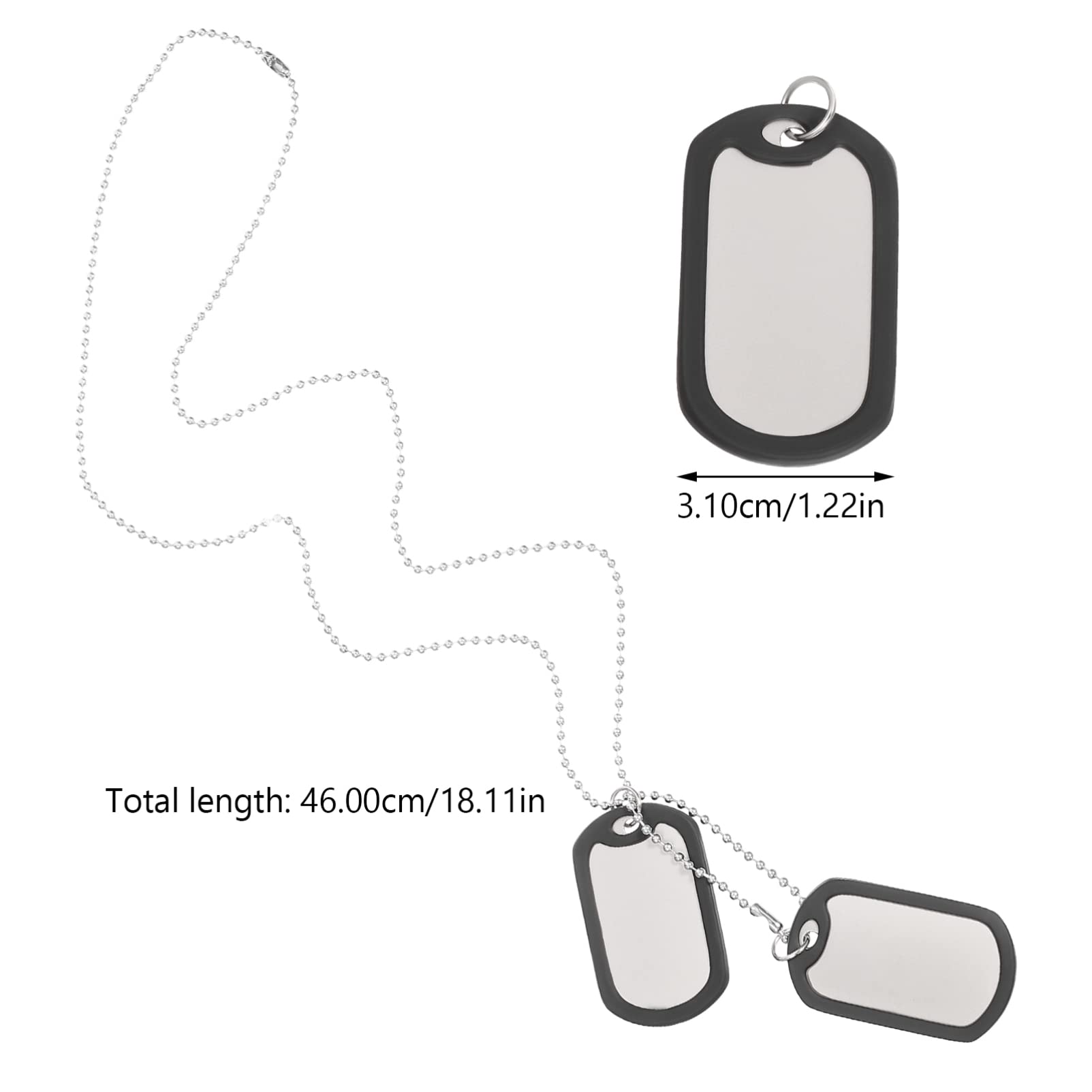BESPORTBLE Dog Tag Necklace Set 4 Pieces Soundproof Pet Tags Fashion Pendant for Dog and Cat
