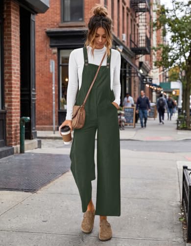Ekouaer Corduroy Overalls for Women Casual Loose Jumpsuits with Pocket - image 2
