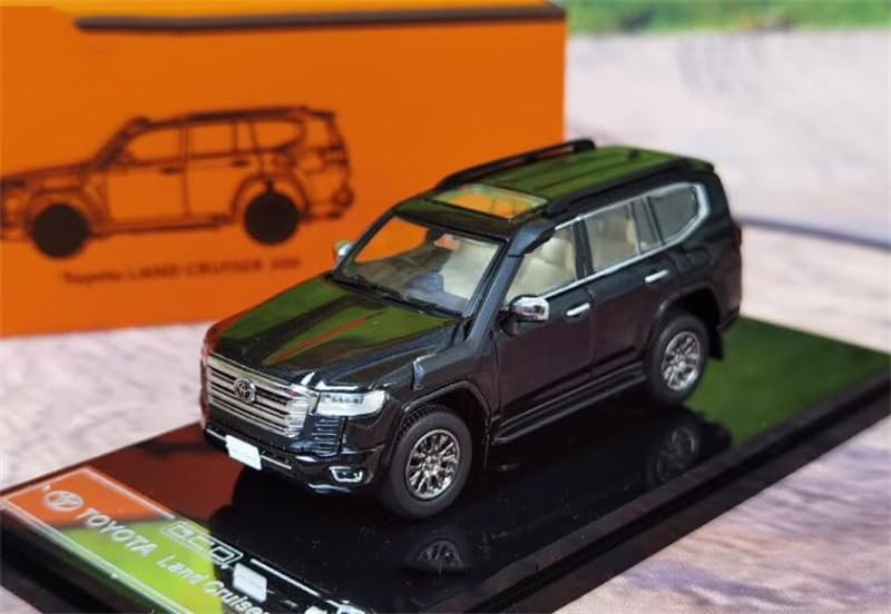 FloZ for GCD for Toyota for Land Cruiser 300 Regular Version Black Right-Hand Drive Beige Interior 1:64 Car Pre-Built Model