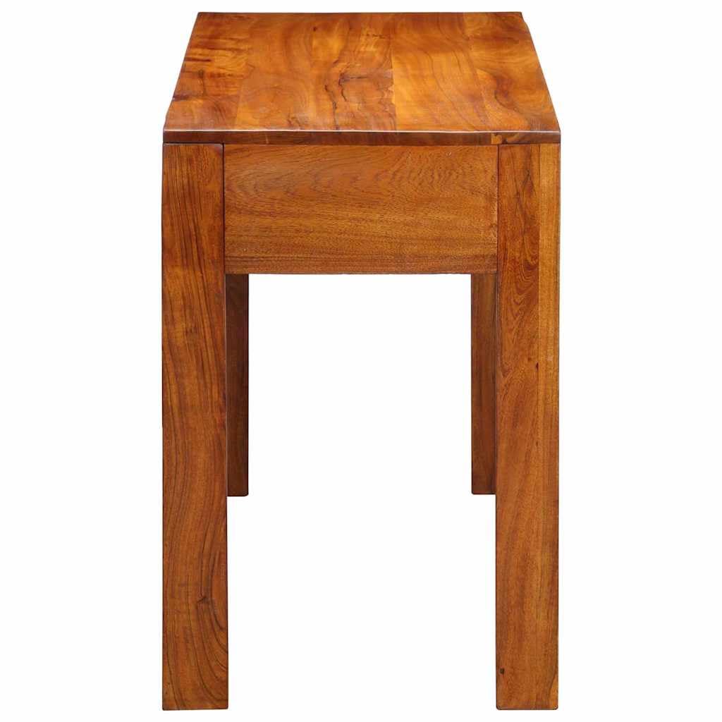 Scrivania con cassetto marrone in legno massello di acacia e legno ingegnerizzato 100 x 50 x 75 cm, postazione lavoro versatile per casa, ufficio, studio
