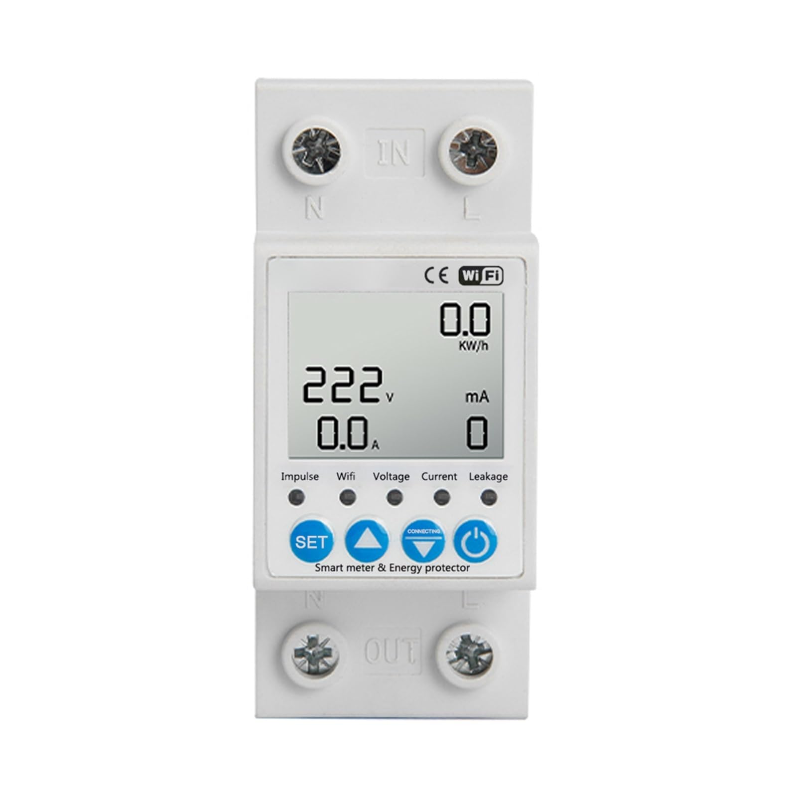 Interruptor De Protección contra Fugas Inteligente Tuya WiFi Monitoreo De Voltaje Actual Compatible con El Hogar For Control De Voz Monitoreo del Consumo de energía
