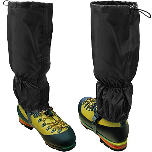 CampTeck Waterproof Walking Gaiters Polyester (One Size Fits All) Hiking, Walking, Orienteering, Mountaineering, Climbing, Hunting, Snow or Wet Outdoor Adventure – 1 Pair