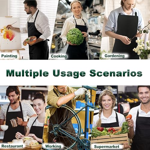 umboom 3 Pack Black Chef Apron, Adjustable Kitchen Apron with 3 Pockets for Men Women, Professional Work Apron for Catering Cooking Baking Cleaning, Server Hairstylist Apron (Polycotton - Black) - Cosy Home Interiors umboom 3 Pack Black Chef Apron, Adjustable Kitchen Apron with 3 Pockets for Men Women, Professional Work Apron for Catering Cooking Baking Cleaning, Server Hairstylist Apron (Polycotton - Black) - Image 6