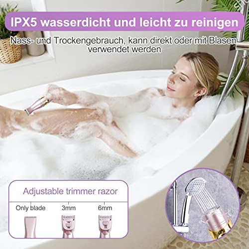 Gesichtshaarentferner für Frauen Augenbrauen Trimmer Bikini Trimmer Frauen Mini 4 in 1 Damenrasierer für Gesicht Augenbrauen Lippe Nase Beine Achsel Bikini Elektrorasierer mit USB-Aufladung - Image 5