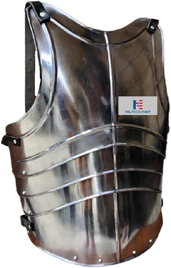 NauticalMart Medieval Steel Cuirass Breast Plate Body Armor Silver One Size
