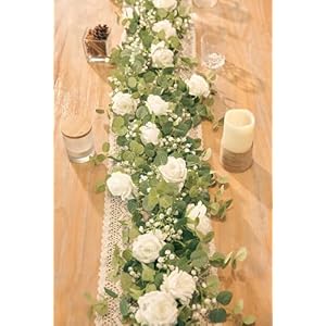 Annaswhimsy591ftartificialeucalyptusgarlandwithflowersfakeflowerrosegypsophilafauxfloralgreenerygarlandforweddingspringhomepartycraftarttablerunnerdecor  Urban Country Home Decor Annas whimsy 591ft artificial eucalyptus garland with flowers fake flower rose gypsophila faux floral greenery garland for wedding spring home party craft art table runner decor  urban country home decor
