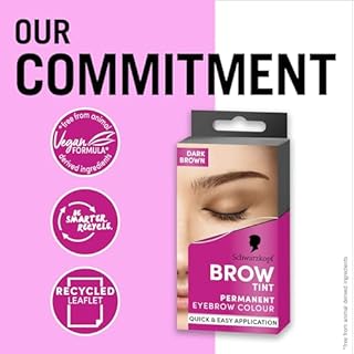 Schwarzkopf Brow Tint Permanent Eyebrow Colour Long Lasting - 4-1 Dark Brown