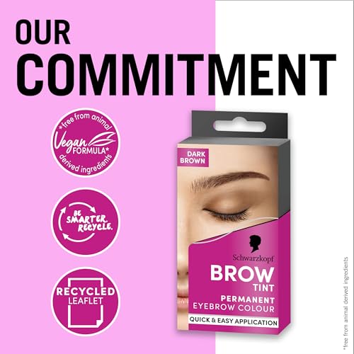 Schwarzkopf Brow Tint Dark Brown (10ml), Permanent Eyebrow Tint, Long-Lasting Intensity, Water- and Smudge-Proof, Easy Application Brow Tint for Up to 10 Applications, Vegan Formula - Image 3