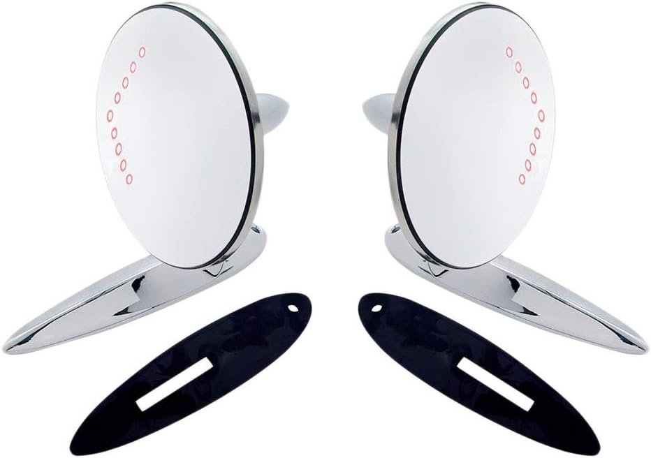 United Pacific Exterior Mirror Bundle w/LED Turn Signal for 1955-57 Chevy Passenger Car