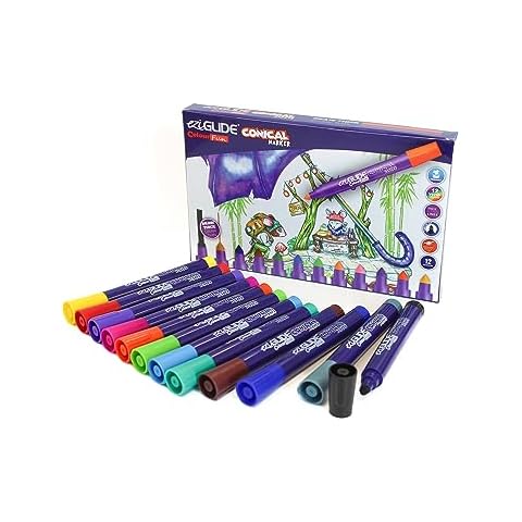 Eziglide Conical Tip Colour Marker Pens Pack Cover