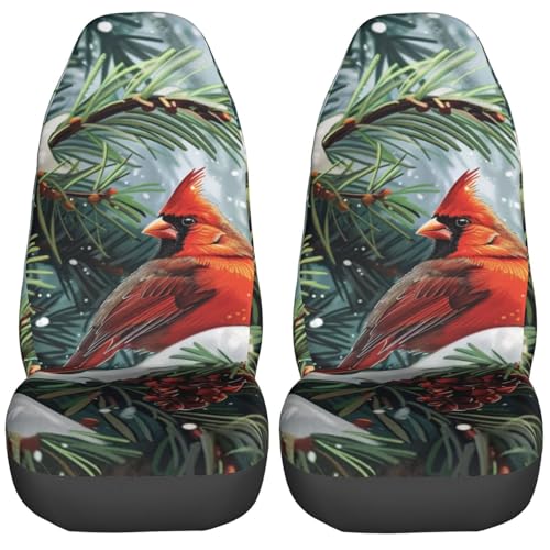 Housses de siège auto respirantes motif oiseau rouge lot de deux protections universelles SUV