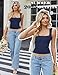Avildlove Summer Tops for Women Tank Top Square Neck Camisoles Y2K Summer 2025 Trendy Navy Blue