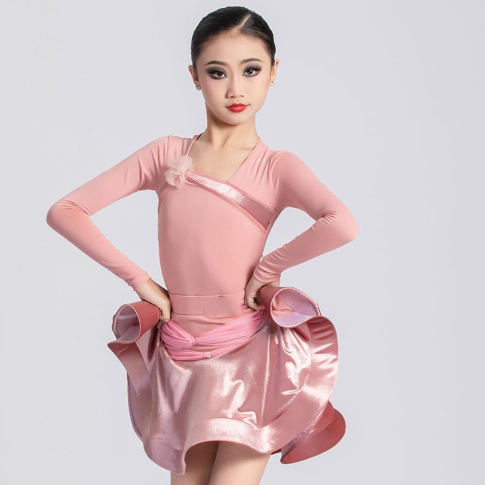 Abiti da Ballo Latino per Ragazze Adatti per Balli da Sala Tango Cha Cha Salsa Spettacoli di Danza Professionali Costumi per Competizioni Abbigliamento per Allenamento Quotidiano