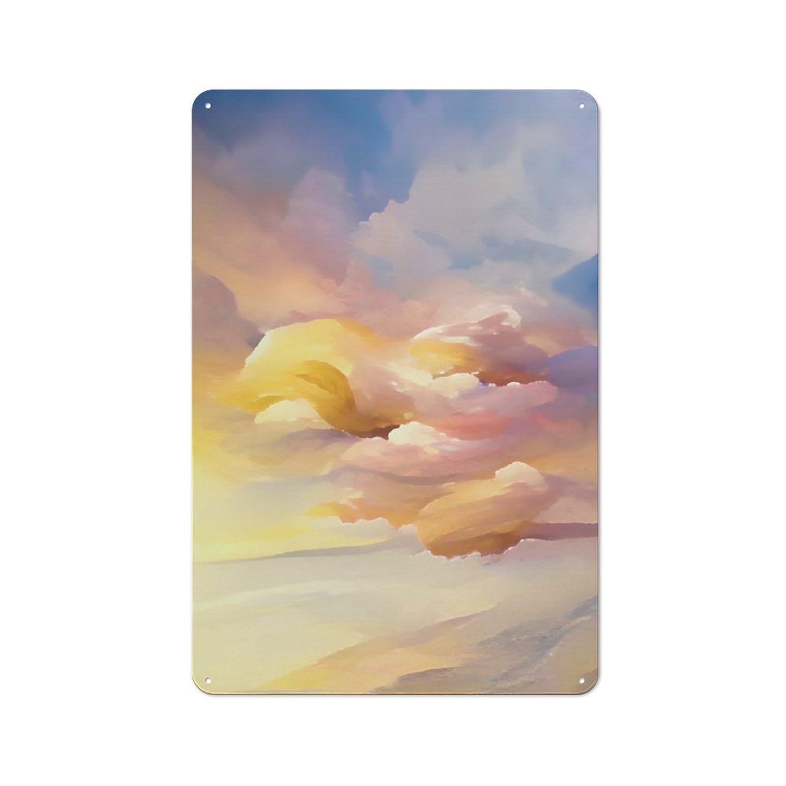 Junmoney Abstract Sunset Shore Rustic Tin Sign 30X20cm Featuring For Living Room Wall, For Metal Sign Collectors, For Garage And Workshop Walls