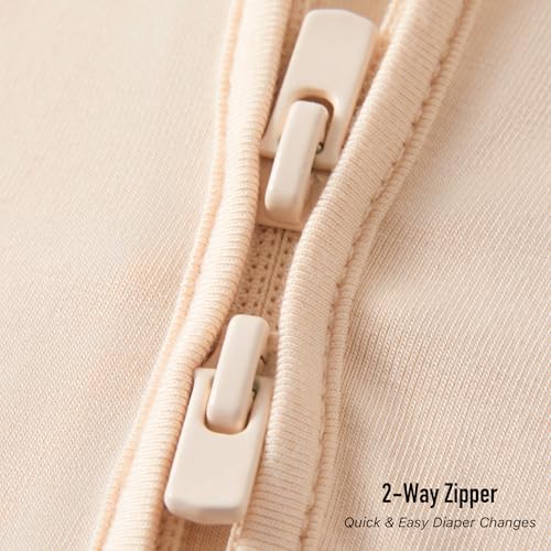 Newborn Baby Clothes with Viscose from Bamboo, 2-Way Silent Zipper Long Sleeves Jumpsuit for Boys and Girls4