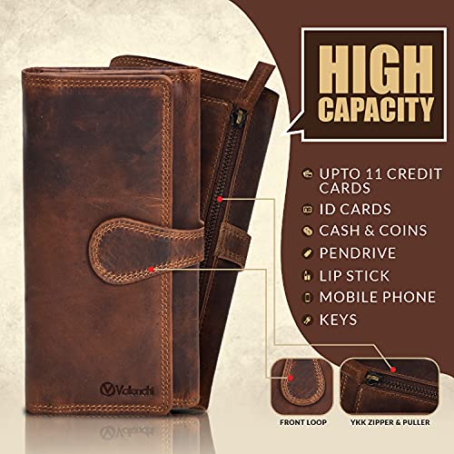 VALENCHI Wallet For Women - Small Leather Women's Wallet - Ladies Hand Clutch Purse - Travel - Credit Card Holder4