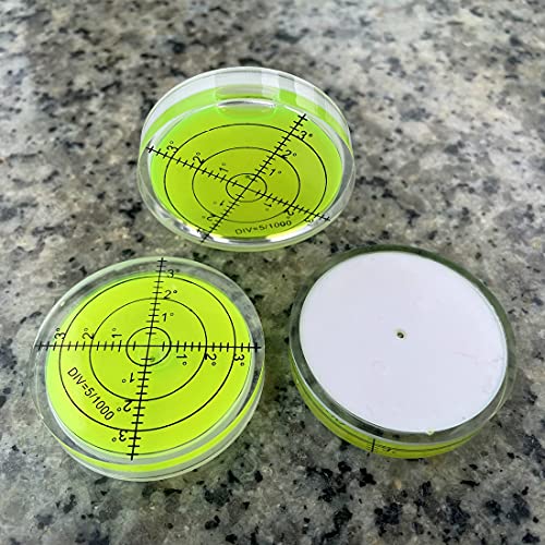 50mm Bubble Spirit Level Bullseye Degree Marked Surface Circular Levels for Adjusting Turntable, Camera, Tripod, Telescope, RV, Phonograph, Table, Furniture (50mm/60mm)