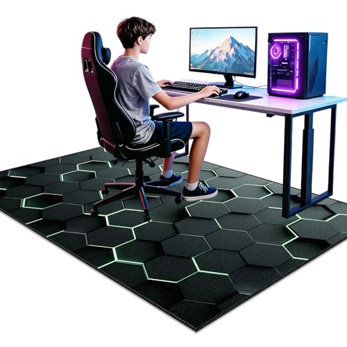 Voxirum Floor Protector Game Chair Rugs Gaming Rug for Boys Bedroom Boys Rug with 3D Printed Game 40 x 60cm Gaming Area Rugs for Living Room Playroom Machine Washable Non-Slip Carpet Decor