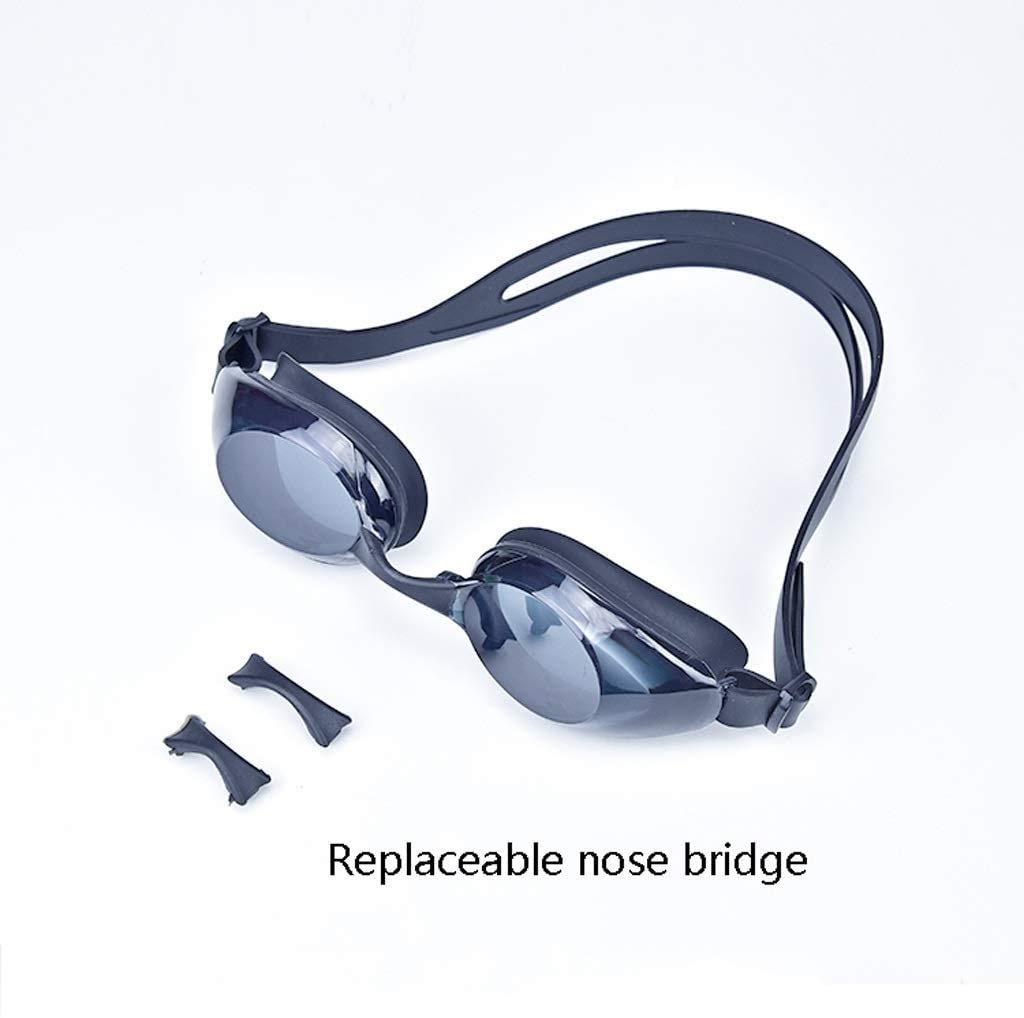 Schwimmbrille, Flachglas-Schwimmbrille, kein Auslaufen, Anti-Fog-UV-Schutz, HD-Anti-Fog-Brille, Schwimmbrille für Erwachsene, geeignet für Erwachsene, Männer, Frauen, Kinder, Kinder, 6 Farben (D)