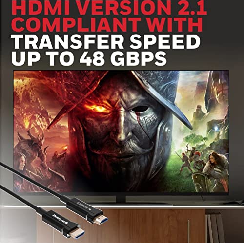 Image of Honeywell HDMI AOC 2.1 Complaint 50 Meters, Transmission Speed of 48GBPS, Supports UHD Resolution of 8K@60Hz, Male-to-Male, High-Speed Fiber Optics Cable, Compatible with TV, Gaming Console, etc.