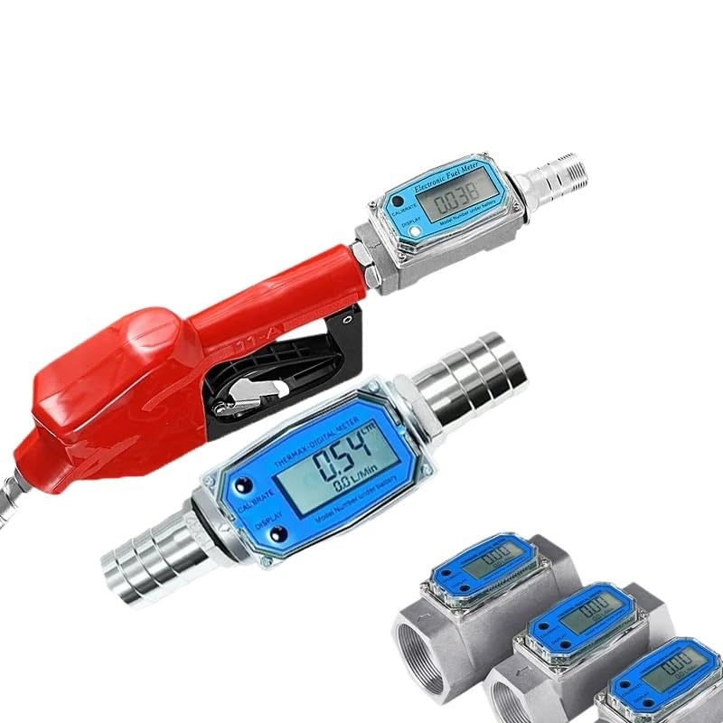 Flüssigkeits-Elektronischer Turbinendurchflussmesser, digitales Durchflussmesser, Methanol Diesel aus Aluminiumlegierung, 1 Stück (G3I4 weiblich ID25 mm)