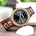 BOBO BIRD Men's Retro Zebra Wooden Watch, Large Size Quartz Watch with Black Face Wristwatch Best Gift